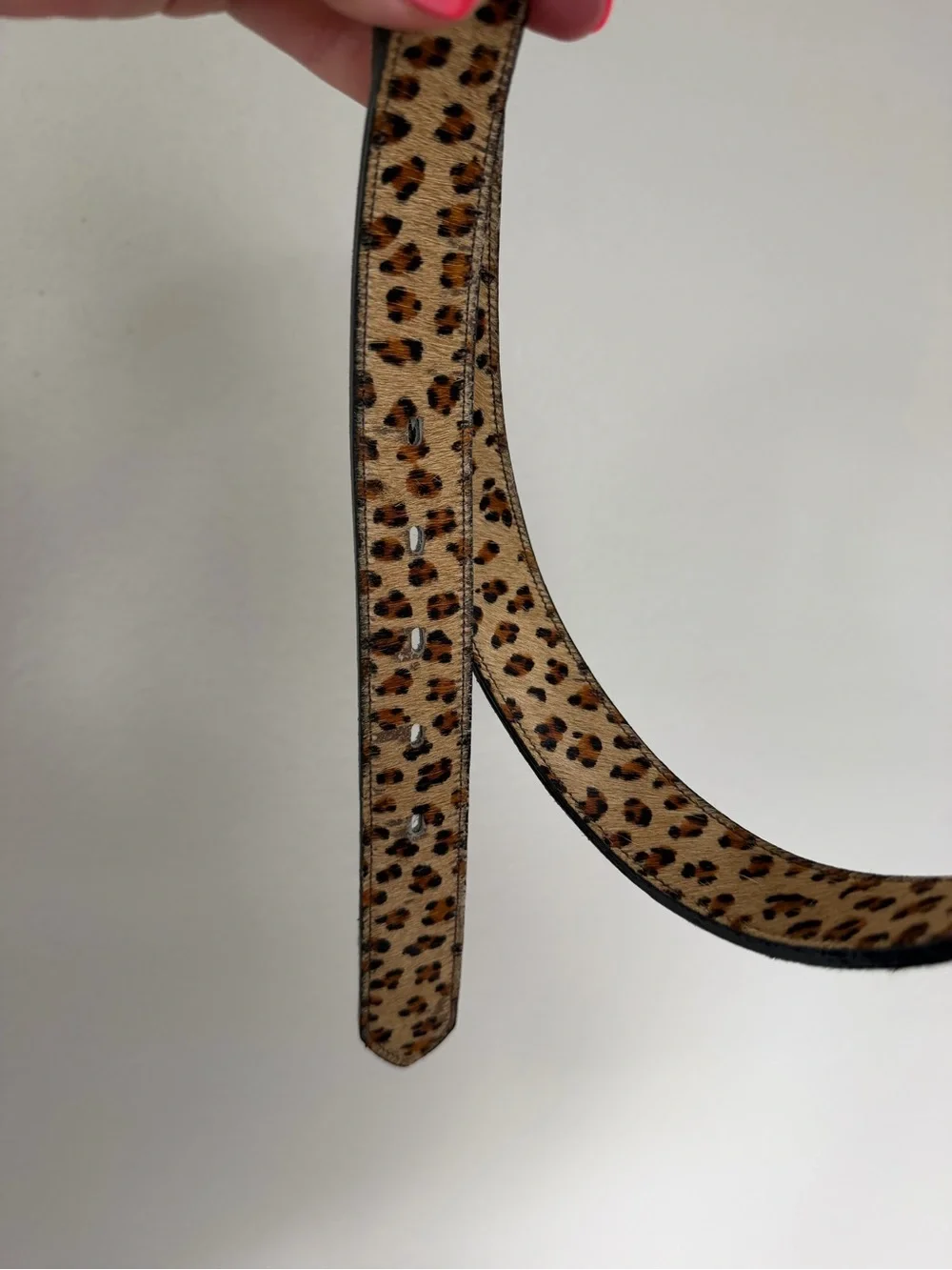 Leopard Print Reversible Women's Belt with Silver Buckle